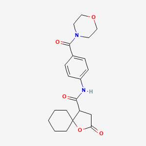 molecular formula C21H26N2O5 B4167843 N-[4-(4-morpholinylcarbonyl)phenyl]-2-oxo-1-oxaspiro[4.5]decane-4-carboxamide 