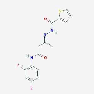 molecular formula C15H13F2N3O2S B416785 N-(2,4-difluorophenyl)-3-[(2-thienylcarbonyl)hydrazono]butanamide 