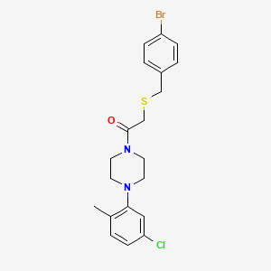 molecular formula C20H22BrClN2OS B4167878 1-{[(4-bromobenzyl)thio]acetyl}-4-(5-chloro-2-methylphenyl)piperazine 