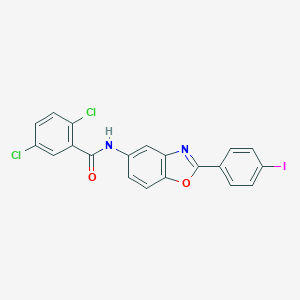 molecular formula C20H11Cl2IN2O2 B416789 2,5-dichloro-N-[2-(4-iodophenyl)-1,3-benzoxazol-5-yl]benzamide 