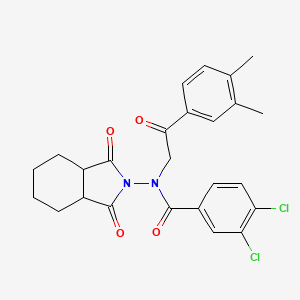 3,4-dichloro-N-[2-(3,4-dimethylphenyl)-2-oxoethyl]-N-(1,3-dioxooctahydro-2H-isoindol-2-yl)benzamide