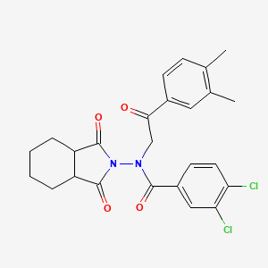 molecular formula C25H24Cl2N2O4 B4167892 3,4-dichloro-N-[2-(3,4-dimethylphenyl)-2-oxoethyl]-N-(1,3-dioxooctahydro-2H-isoindol-2-yl)benzamide 