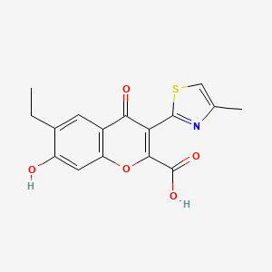 molecular formula C16H13NO5S B4167900 6-ethyl-7-hydroxy-3-(4-methyl-1,3-thiazol-2-yl)-4-oxo-4H-chromene-2-carboxylic acid 