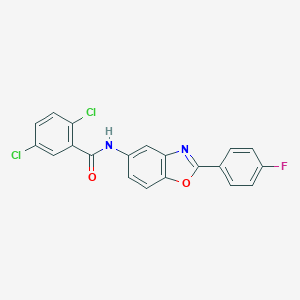 molecular formula C20H11Cl2FN2O2 B416791 2,5-dichloro-N-[2-(4-fluorophenyl)-1,3-benzoxazol-5-yl]benzamide 