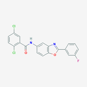 molecular formula C20H11Cl2FN2O2 B416792 2,5-dichloro-N-[2-(3-fluorophenyl)-1,3-benzoxazol-5-yl]benzamide 