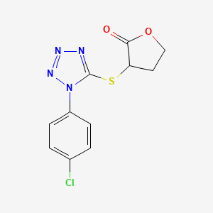 molecular formula C11H9ClN4O2S B4167942 3-{[1-(4-chlorophenyl)-1H-tetrazol-5-yl]thio}dihydro-2(3H)-furanone 