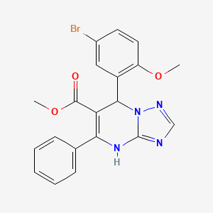 methyl 7-(5-bromo-2-methoxyphenyl)-5-phenyl-4,7-dihydro[1,2,4]triazolo[1,5-a]pyrimidine-6-carboxylate