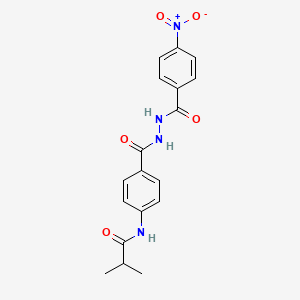 molecular formula C18H18N4O5 B4167958 2-methyl-N-(4-{[2-(4-nitrobenzoyl)hydrazino]carbonyl}phenyl)propanamide 