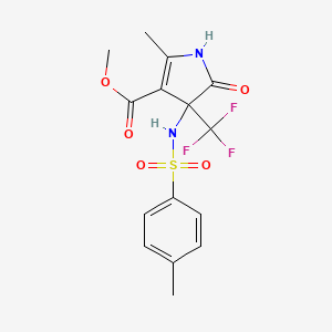 methyl 2-methyl-4-{[(4-methylphenyl)sulfonyl]amino}-5-oxo-4-(trifluoromethyl)-4,5-dihydro-1H-pyrrole-3-carboxylate