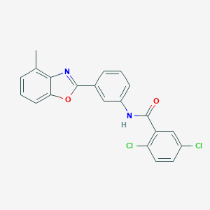 molecular formula C21H14Cl2N2O2 B416798 2,5-dichloro-N-[3-(4-methyl-1,3-benzoxazol-2-yl)phenyl]benzamide 