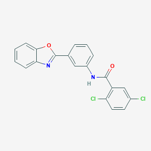 molecular formula C20H12Cl2N2O2 B416802 N-[3-(1,3-benzoxazol-2-yl)phenyl]-2,5-dichlorobenzamide 