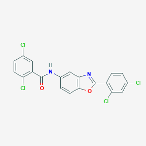 molecular formula C20H10Cl4N2O2 B416803 2,5-dichloro-N-[2-(2,4-dichlorophenyl)-1,3-benzoxazol-5-yl]benzamide 