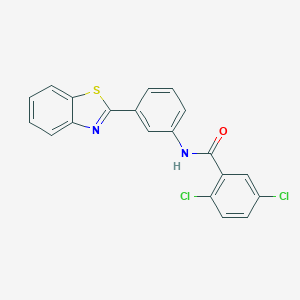 molecular formula C20H12Cl2N2OS B416804 N-[3-(1,3-benzothiazol-2-yl)phenyl]-2,5-dichlorobenzamide CAS No. 313962-20-8