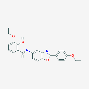 molecular formula C24H22N2O4 B416805 2-Ethoxy-6-({[2-(4-ethoxyphenyl)-1,3-benzoxazol-5-yl]imino}methyl)phenol 