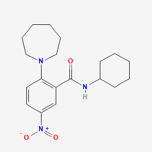 molecular formula C19H27N3O3 B4168053 2-(1-azepanyl)-N-cyclohexyl-5-nitrobenzamide 