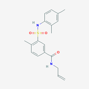 molecular formula C19H22N2O3S B4168078 N-allyl-3-{[(2,4-dimethylphenyl)amino]sulfonyl}-4-methylbenzamide 