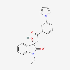 1-ethyl-3-hydroxy-3-{2-oxo-2-[3-(1H-pyrrol-1-yl)phenyl]ethyl}-1,3-dihydro-2H-indol-2-one