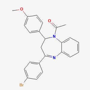 molecular formula C24H21BrN2O2 B4168112 1-acetyl-4-(4-bromophenyl)-2-(4-methoxyphenyl)-2,3-dihydro-1H-1,5-benzodiazepine 