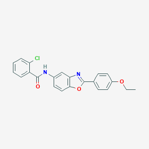molecular formula C22H17ClN2O3 B416812 2-chloro-N-[2-(4-ethoxyphenyl)-1,3-benzoxazol-5-yl]benzamide 