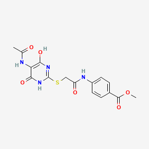 molecular formula C16H16N4O6S B4168139 methyl 4-[({[5-(acetylamino)-4-hydroxy-6-oxo-1,6-dihydro-2-pyrimidinyl]thio}acetyl)amino]benzoate 