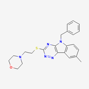 molecular formula C23H25N5OS B4168141 5-benzyl-8-methyl-3-{[2-(4-morpholinyl)ethyl]thio}-5H-[1,2,4]triazino[5,6-b]indole 