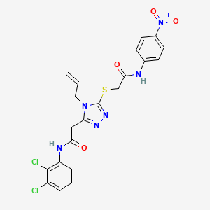 molecular formula C21H18Cl2N6O4S B4168147 2-[(4-allyl-5-{2-[(2,3-dichlorophenyl)amino]-2-oxoethyl}-4H-1,2,4-triazol-3-yl)thio]-N-(4-nitrophenyl)acetamide 