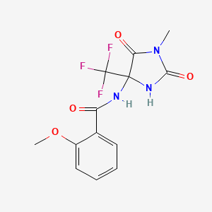 molecular formula C13H12F3N3O4 B4168151 2-methoxy-N-[1-methyl-2,5-dioxo-4-(trifluoromethyl)-4-imidazolidinyl]benzamide 