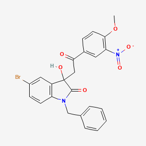 molecular formula C24H19BrN2O6 B4168166 1-benzyl-5-bromo-3-hydroxy-3-[2-(4-methoxy-3-nitrophenyl)-2-oxoethyl]-1,3-dihydro-2H-indol-2-one 