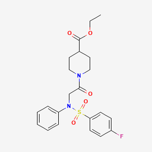 molecular formula C22H25FN2O5S B4168182 ethyl 1-{N-[(4-fluorophenyl)sulfonyl]-N-phenylglycyl}-4-piperidinecarboxylate 