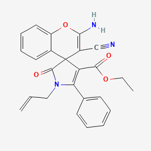 molecular formula C25H21N3O4 B4168189 ethyl 1'-allyl-2-amino-3-cyano-2'-oxo-5'-phenyl-1',2'-dihydrospiro[chromene-4,3'-pyrrole]-4'-carboxylate 