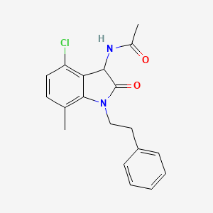 molecular formula C19H19ClN2O2 B4168204 N-[4-chloro-7-methyl-2-oxo-1-(2-phenylethyl)-2,3-dihydro-1H-indol-3-yl]acetamide 