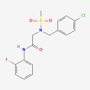 molecular formula C16H16ClFN2O3S B4168207 N~2~-(4-chlorobenzyl)-N~1~-(2-fluorophenyl)-N~2~-(methylsulfonyl)glycinamide 