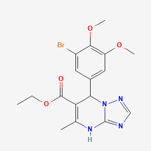 molecular formula C17H19BrN4O4 B4168214 ethyl 7-(3-bromo-4,5-dimethoxyphenyl)-5-methyl-4,7-dihydro[1,2,4]triazolo[1,5-a]pyrimidine-6-carboxylate 