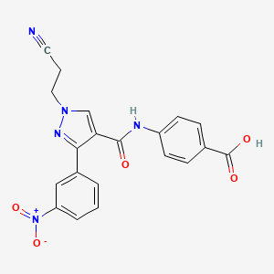 4-({[1-(2-cyanoethyl)-3-(3-nitrophenyl)-1H-pyrazol-4-yl]carbonyl}amino)benzoic acid