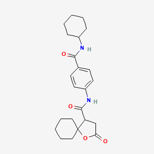 N-{4-[(cyclohexylamino)carbonyl]phenyl}-2-oxo-1-oxaspiro[4.5]decane-4-carboxamide