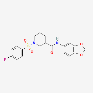 N-1,3-benzodioxol-5-yl-1-[(4-fluorophenyl)sulfonyl]-3-piperidinecarboxamide