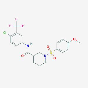 N-[4-chloro-3-(trifluoromethyl)phenyl]-1-[(4-methoxyphenyl)sulfonyl]-3-piperidinecarboxamide