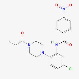 molecular formula C20H21ClN4O4 B4168264 N-[5-chloro-2-(4-propionyl-1-piperazinyl)phenyl]-4-nitrobenzamide 