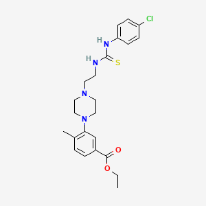 molecular formula C23H29ClN4O2S B4168269 ethyl 3-{4-[2-({[(4-chlorophenyl)amino]carbonothioyl}amino)ethyl]-1-piperazinyl}-4-methylbenzoate 