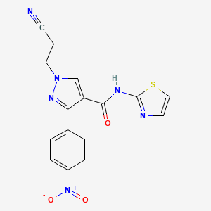 1-(2-cyanoethyl)-3-(4-nitrophenyl)-N-1,3-thiazol-2-yl-1H-pyrazole-4-carboxamide