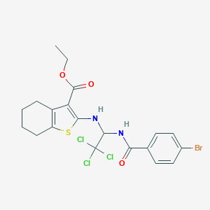 Ethyl 2-({1-[(4-bromobenzoyl)amino]-2,2,2-trichloroethyl}amino)-4,5,6,7-tetrahydro-1-benzothiophene-3-carboxylate