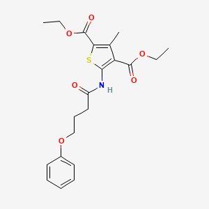 molecular formula C21H25NO6S B4168281 diethyl 3-methyl-5-[(4-phenoxybutanoyl)amino]-2,4-thiophenedicarboxylate 