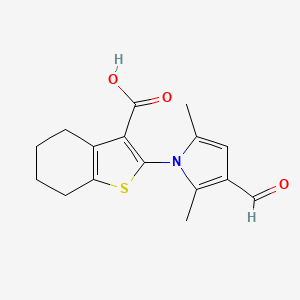 molecular formula C16H17NO3S B4168296 2-(3-formyl-2,5-dimethyl-1H-pyrrol-1-yl)-4,5,6,7-tetrahydro-1-benzothiophene-3-carboxylic acid 