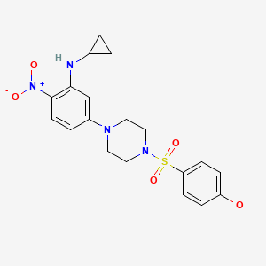 molecular formula C20H24N4O5S B4168307 N-cyclopropyl-5-{4-[(4-methoxyphenyl)sulfonyl]-1-piperazinyl}-2-nitroaniline 