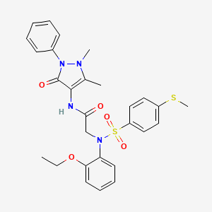 molecular formula C28H30N4O5S2 B4168321 N~1~-(1,5-dimethyl-3-oxo-2-phenyl-2,3-dihydro-1H-pyrazol-4-yl)-N~2~-(2-ethoxyphenyl)-N~2~-{[4-(methylthio)phenyl]sulfonyl}glycinamide 