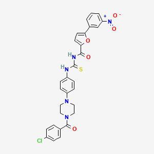N-[({4-[4-(4-chlorobenzoyl)-1-piperazinyl]phenyl}amino)carbonothioyl]-5-(3-nitrophenyl)-2-furamide