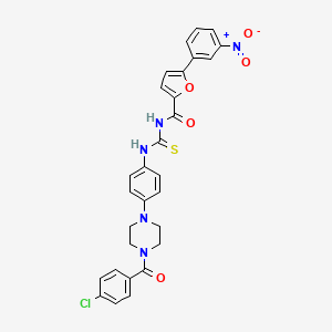 molecular formula C29H24ClN5O5S B4168346 N-[({4-[4-(4-chlorobenzoyl)-1-piperazinyl]phenyl}amino)carbonothioyl]-5-(3-nitrophenyl)-2-furamide 