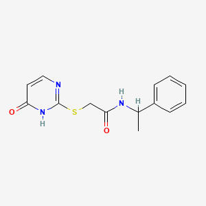 molecular formula C14H15N3O2S B4168379 2-[(6-oxo-1,6-dihydro-2-pyrimidinyl)thio]-N-(1-phenylethyl)acetamide 