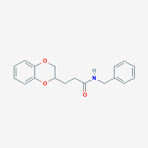 molecular formula C18H19NO3 B4168396 N-benzyl-3-(2,3-dihydro-1,4-benzodioxin-2-yl)propanamide 