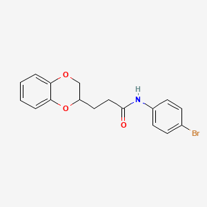 molecular formula C17H16BrNO3 B4168398 N-(4-bromophenyl)-3-(2,3-dihydro-1,4-benzodioxin-2-yl)propanamide 